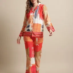Claura Multicolor Printed Shirt With Pyjamas-picture-35