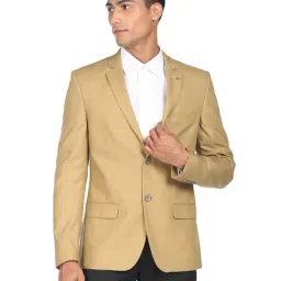 AD by Arvind Brown Regular Fit Notch Lapel Blazer-image-72