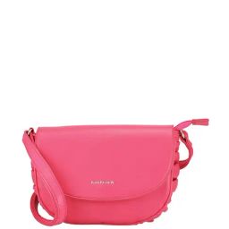 Fastrack Pink Faux Leather Solid Sling Handbag-63