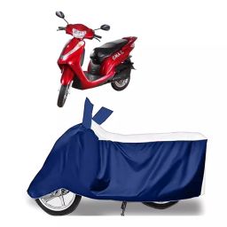 Auto Pearl Two Wheeler Cover for Lohia Oma Star - White, Blue-image-51