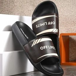 OFF LIMITS Men's LOUNGE Dark Brown & Bone White Slides-59