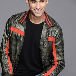 Allen Solly Sport Men Olive Green Camouflage Bomber Jacket-10