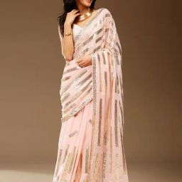 Saree Mall Pink Embellished Sarees With Unstitched Blouse-image-51