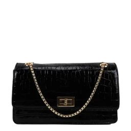 Carlton London Black Textured Small Sling Handbag-59