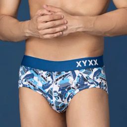 XYXX Street Blue Slim Fit Printed Briefs-picture-37