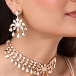 Abdesigns Gold-Tone Plated Statement Necklace & Earring Set-12