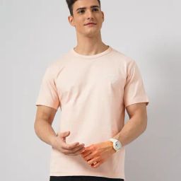 celio celio* Light Pink Regular Fit Cotton Crew T-Shirt-picture-22