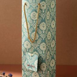 Fabindia Home Teal Paper Printed Sarkhaab Gift Bag-image-93