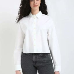 CALVIN KLEIN JEANS Bright White Cotton Plain Shirt-picture-48