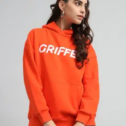 GRIFFEL Orange Printed Hoodie-picture-27