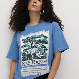The Roadster Life Co. Graphic Printed Drop-Shoulder Sleeves Pure Cotton Oversized T-shirt-picture-35
