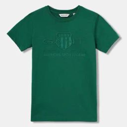 Gant Kids Green Cotton Embroidered T-Shirt-picture-41
