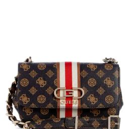 GUESS Mocha NELKA Printed Medium Cross Body Bag-image-18