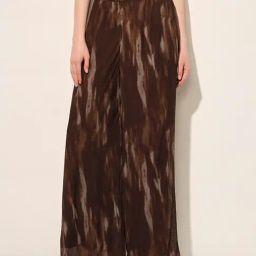 Only Brown Viscose Solid High Rise Pants-picture-8