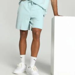 Puma Turquoise Surf Cotton Relaxed Fit Sports Shorts-image-84