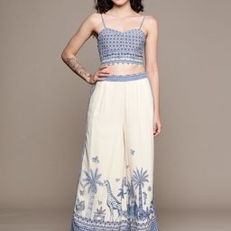 Label Ritu Kumar Printed Top & Palazzos Co-Ords-41