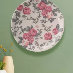 Nestroots English Rose Printed Multicolor Porcelain Wall Plate-image-25