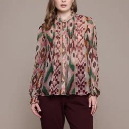 Label Ritu Kumar Multi Color Aquinnah Shirt With Camisole-image-17