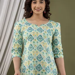 FEMARY Geometric Print Cotton Top-image-94