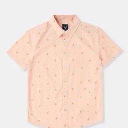Allen Solly Boys Peach Cotton Printed Shirt-image-41
