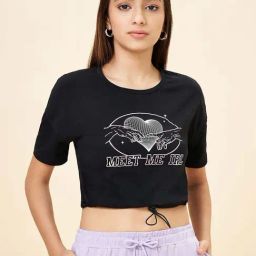 Coolsters by Pantaloons Girls Jet Black Printed T-Shirts-image-68