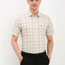 Allen Solly beige Checks Shirts-image-61
