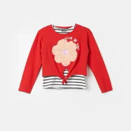 Fame Forever by Lifestyle Kids Red Printed Regular Fit Top-image-55