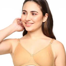 BLOSSOM Beige Medium Coverage T-Shirt Bra-14