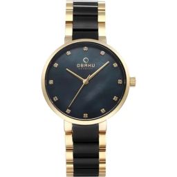 OBAKU V189LXGBSB Glad Blackgold Analog Watch for Women-image-78