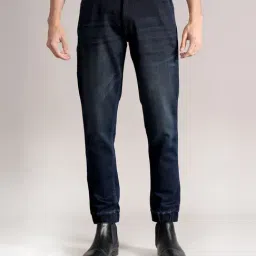 Cantabil Dark Blue Regular Fit Joggers-picture-21