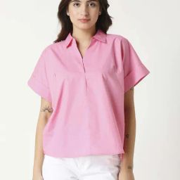 Remanika Pink Cotton Shirt-image-99