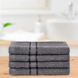 Layers Tuscany Grey 380 GSM Cotton Face Towels - Set of 4-25
