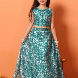 Fashion Dream Girls Rama Floral Choli and Lehenga-picture-9