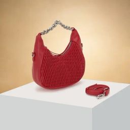 Forever Glam by Pantaloons Red Textured Medium Shoulder Handbag-image-46