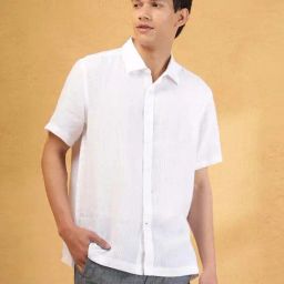 Fabindia White Linen Straight Fit Shirts-image-64