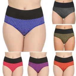 AROUSY Black & Blue Printed Hipster Panties - Pack Of 6-image-8