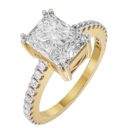 Emori 18k Yellow Gold & Diamond Emerald Cut Engagement Ring-image-90