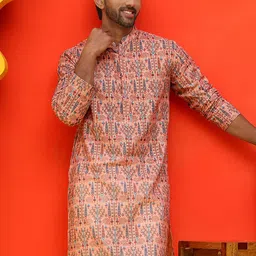 Anouk Men Floral Embroidered Chikankari Floral Kurta-31