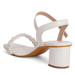 ZENVO Textured Open Toe Block Heels image 4