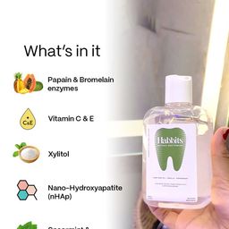 HABBITS Set Of 4 Sensitivity Relief Natural Vanilla & Hemp Mouthwash-250 ml Each image 3