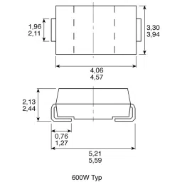 Vishay Uni-Directional TVS Diode Single Configuration 58.1 V Maximum Clamping Voltage, SMBJ36A-E3/52 (Pack of 20) image 2