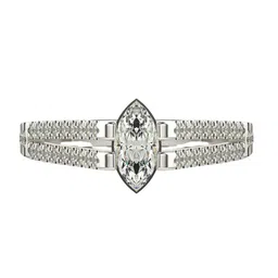 VALANOVA Women Sterling Silver Plated with White Gold & Certified Lab Grown Diamond Ring-image-89