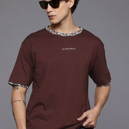 Allen Solly Drop-Shoulder Sleeves Relaxed Fit Casual T-shirt-image-58