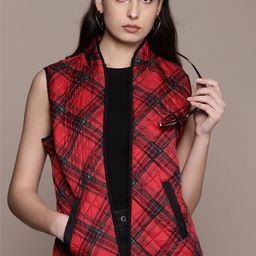 Macy's Karen Scott Sleeveless Checked Padded Jacket-11