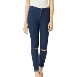Miss Chase Navy Skinny Fit High Rise Jeans-image-90