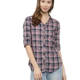 Campus Sutra Brown Checks Shirt-image-39
