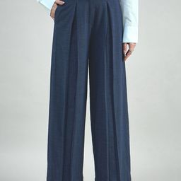 PowerSutra Women Textured Comfort Loose Fit High-Rise Pleated Trousers-image-27
