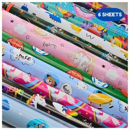 Puchku Mix Prints Gift Wrapping Paper for Gift Wrap Random Mix Design- Pack of 6-2