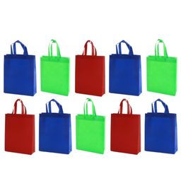 MOMISY Set of 10 Foldable Reusable Shopping Tote Bags for Grocery Purchase Market Daily Use Gift-Multicolor (L, Vertical 10)-image-2