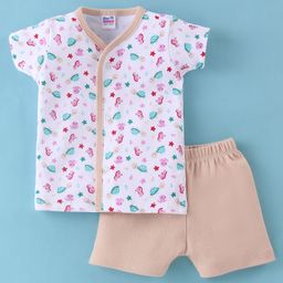 Ben Benny Single Jersey Half Sleeves Night Suit Sea Life  Print - Tan-image-73